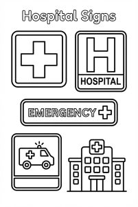 Tô màu Biển Báo Bệnh Viện