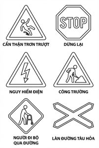 Tô màu Biển Cảnh Báo