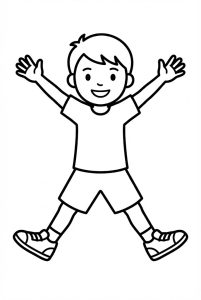 Tô màu Cậu Bé Đang Tập Thể Dục
