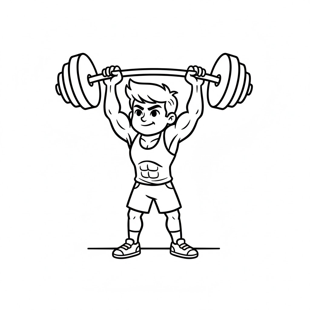 Tô màu Cậu Bé Tập Tạ