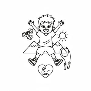 Tô màu Cậu Bé Tập Thể Dục Khỏe