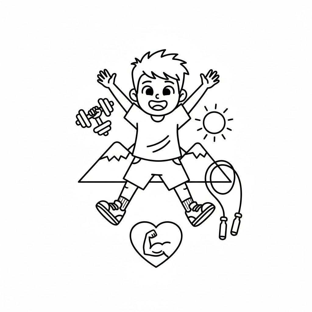 Tô màu Cậu Bé Tập Thể Dục Khỏe