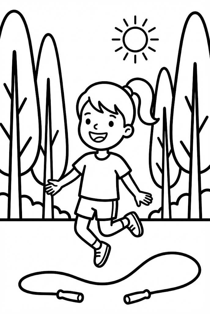 Tô màu Cô Bé Tập Thể Dục