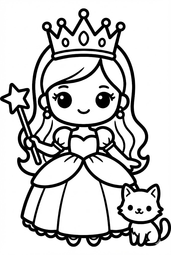 Tô màu Công Chúa Chibi Dễ Thương Nhất