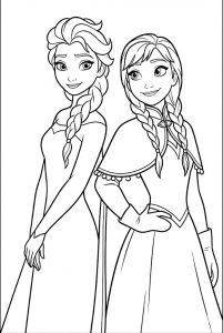 Tô màu Elsa và Anna Hoạt Hình