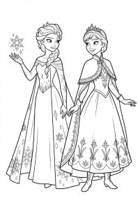 Tô màu Hình Ảnh Elsa và Anna