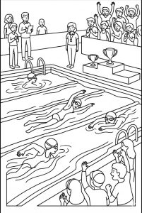 Tô màu Môn Thể Thao Bơi Lội