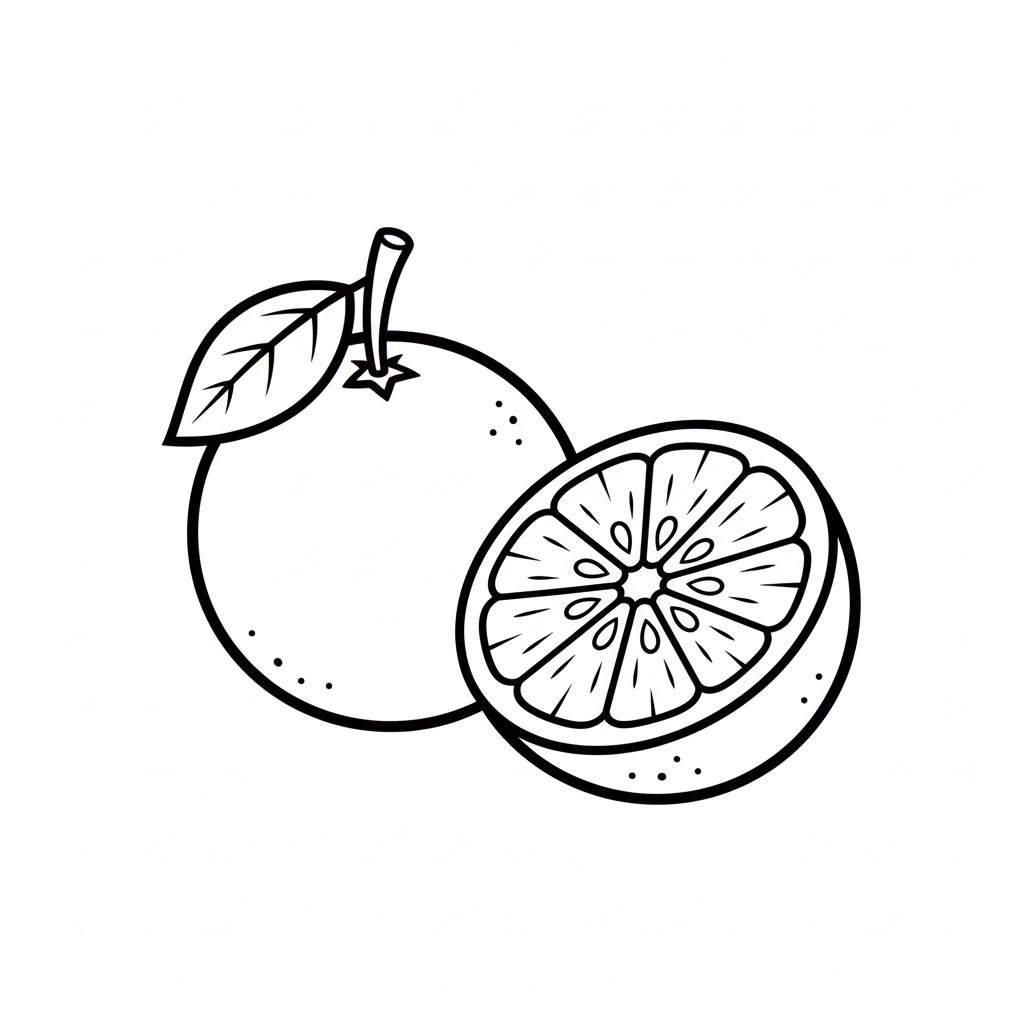 Tô màu Một và Nửa Quả Cam