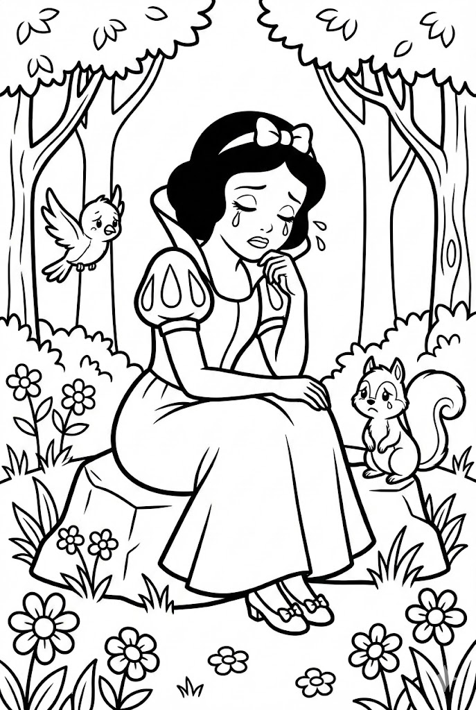 Tô màu Nàng Bạch Tuyết Buồn
