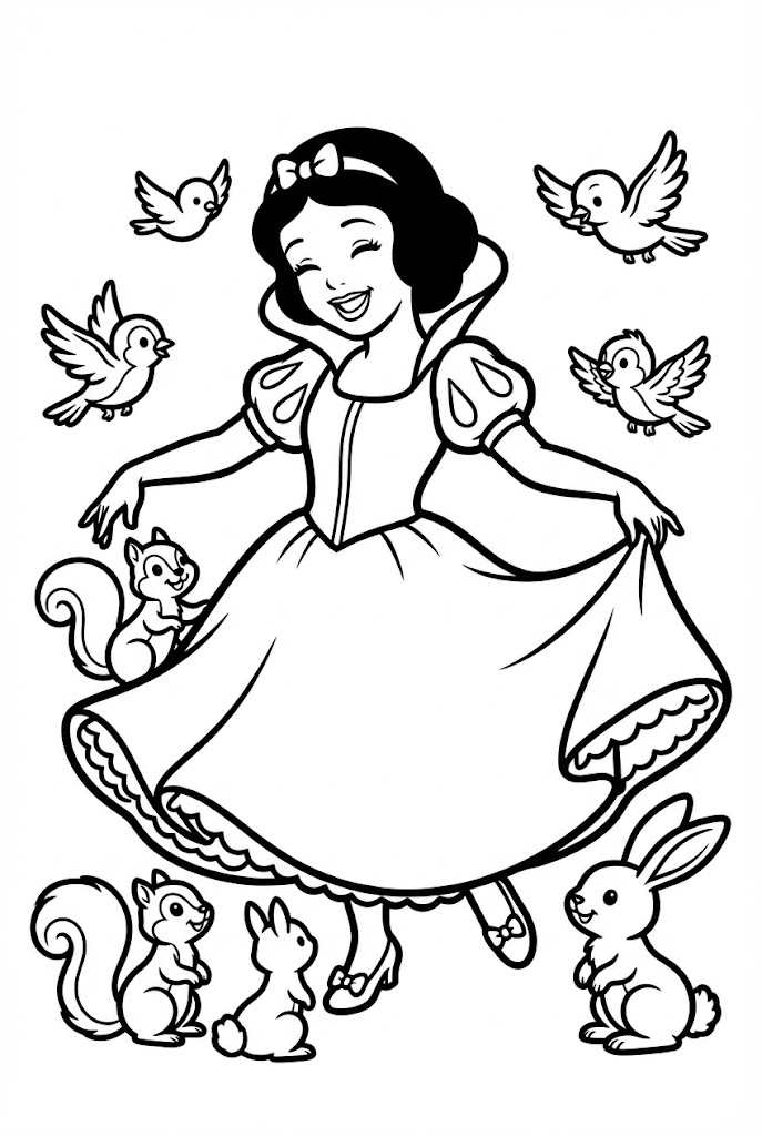 Tô màu Nàng Bạch Tuyết Vui Vẻ