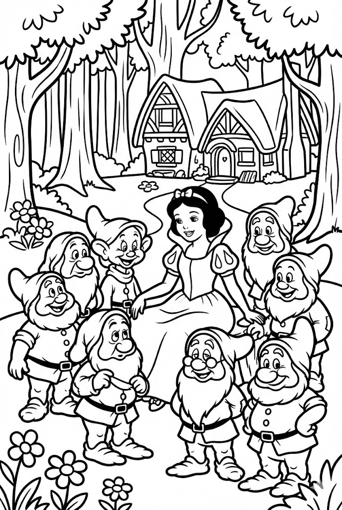 Tô màu Nàng Bạch Tuyết Xinh Đẹp