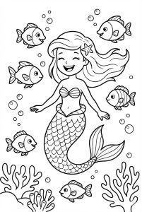 Tô màu Nàng Tiên Cá Hạnh Phúc
