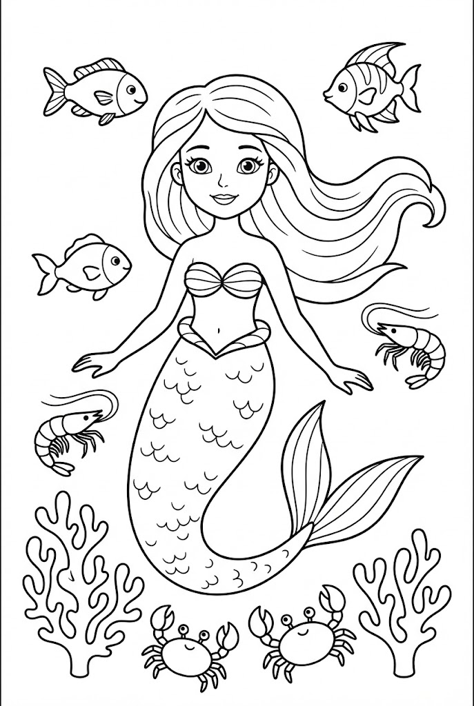 Tô màu Nàng Tiên Cá Tuyệt Đẹp