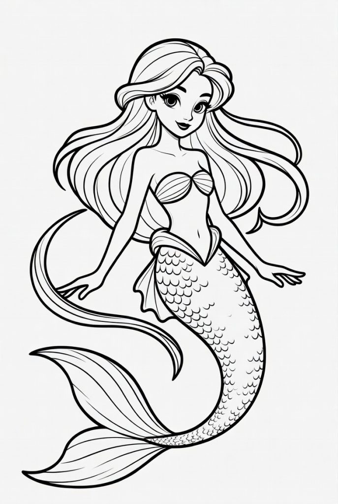 Tô màu Nàng Tiên Cá Xinh Đẹp