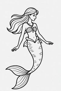 Tô màu Nàng Tiên Cá và Dây Chuyền