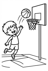 Tô màu Ném Bóng Rổ
