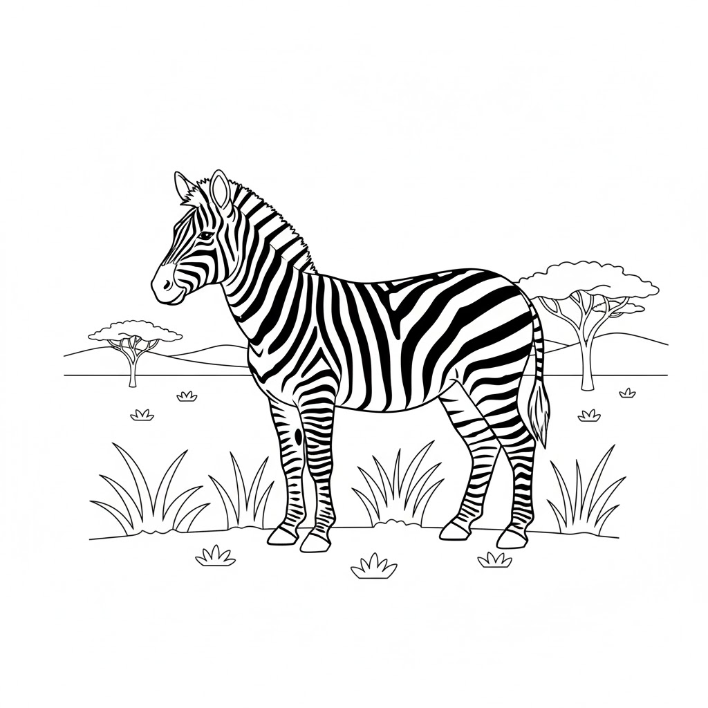 Tô màu Ngựa Vằn Hoang Dã
