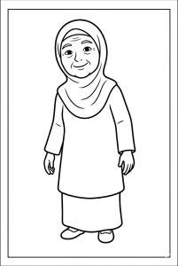 Tô màu Nhân Vật Bà Opah Trong Upin và Ipin