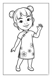 Tô màu Nhân Vật Mei Mei Trong Upin và Ipin