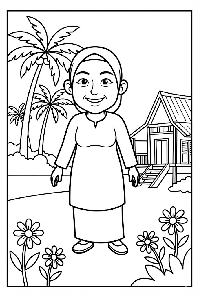 Tô màu Nhân Vật Ros Trong Upin và Ipin