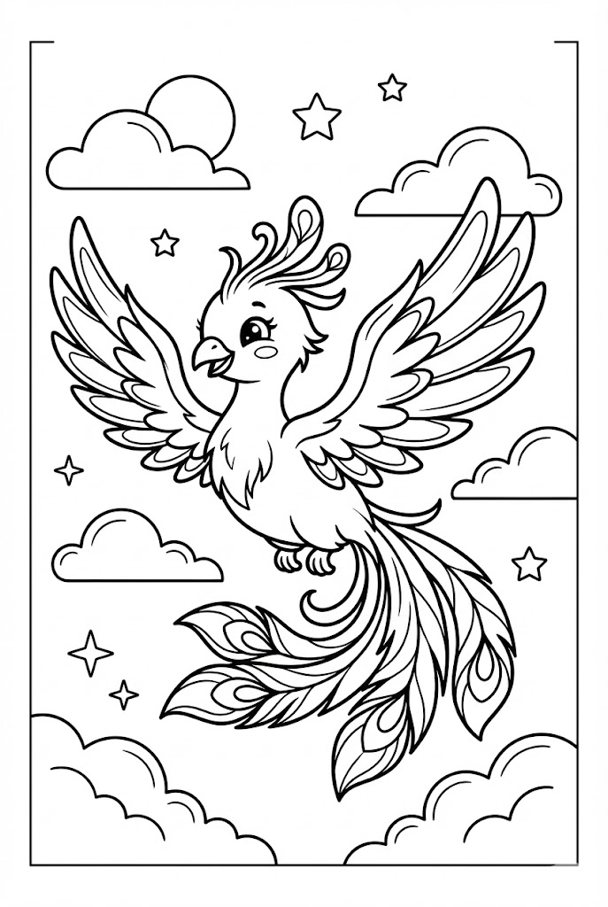 Tô màu Phượng Hoàng Dễ Thương