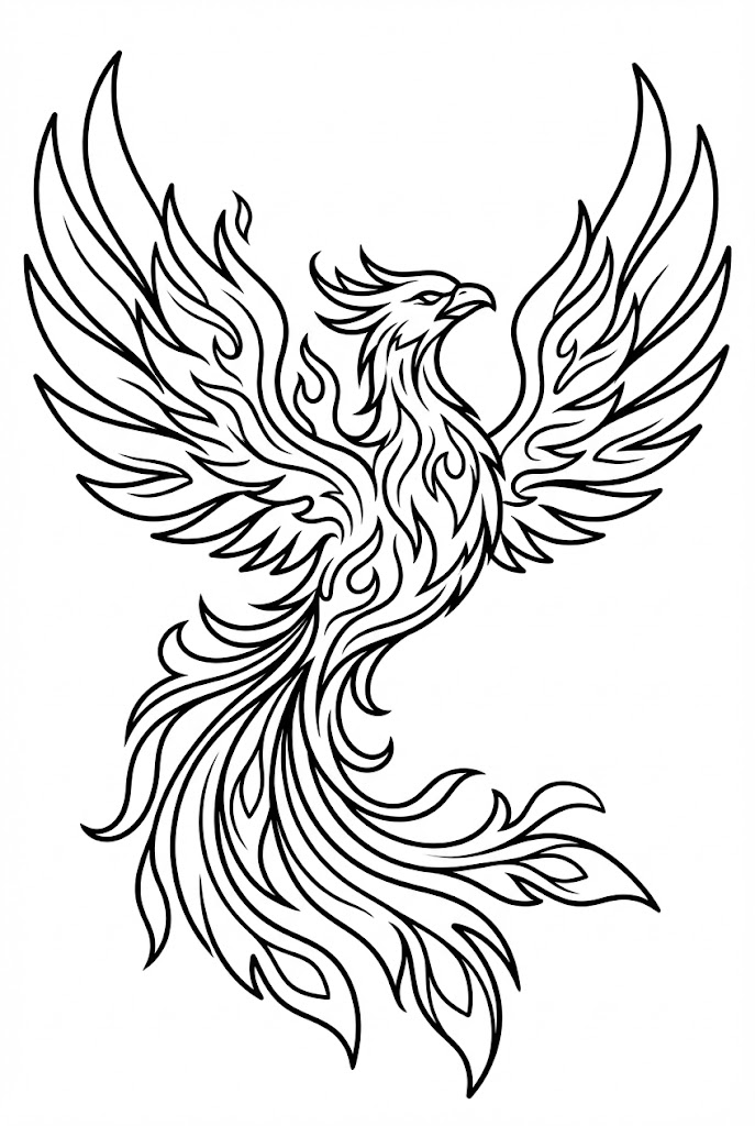 Tô màu Phượng Hoàng Mạnh Mẽ
