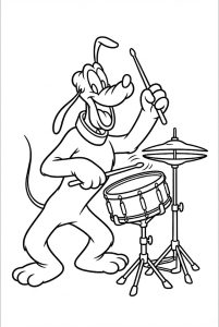 Tô màu Pluto Đánh Trống