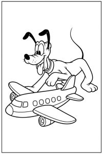 Tô màu Pluto Và Máy Bay Đồ Chơi