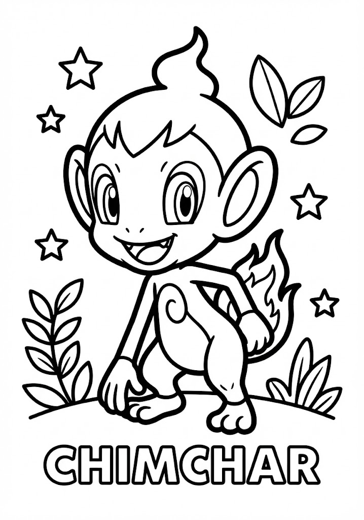 Tô màu Pokemon Chimchar