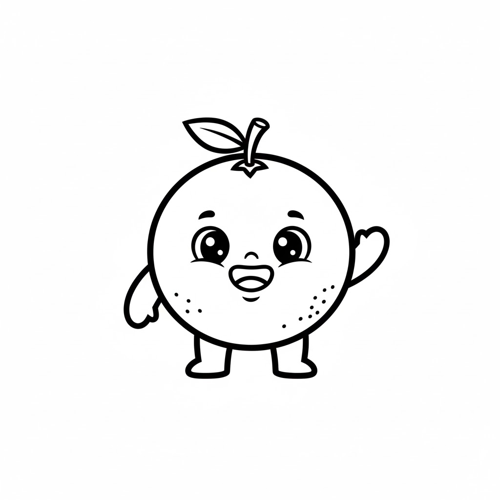 Tô màu Quả Cam Dễ Thương