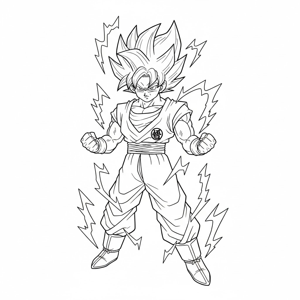 Tô màu Son Goku Mạnh Mẽ
