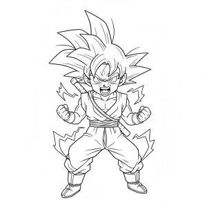 Tô màu Son Goku Nhỏ Bé Tức Giận