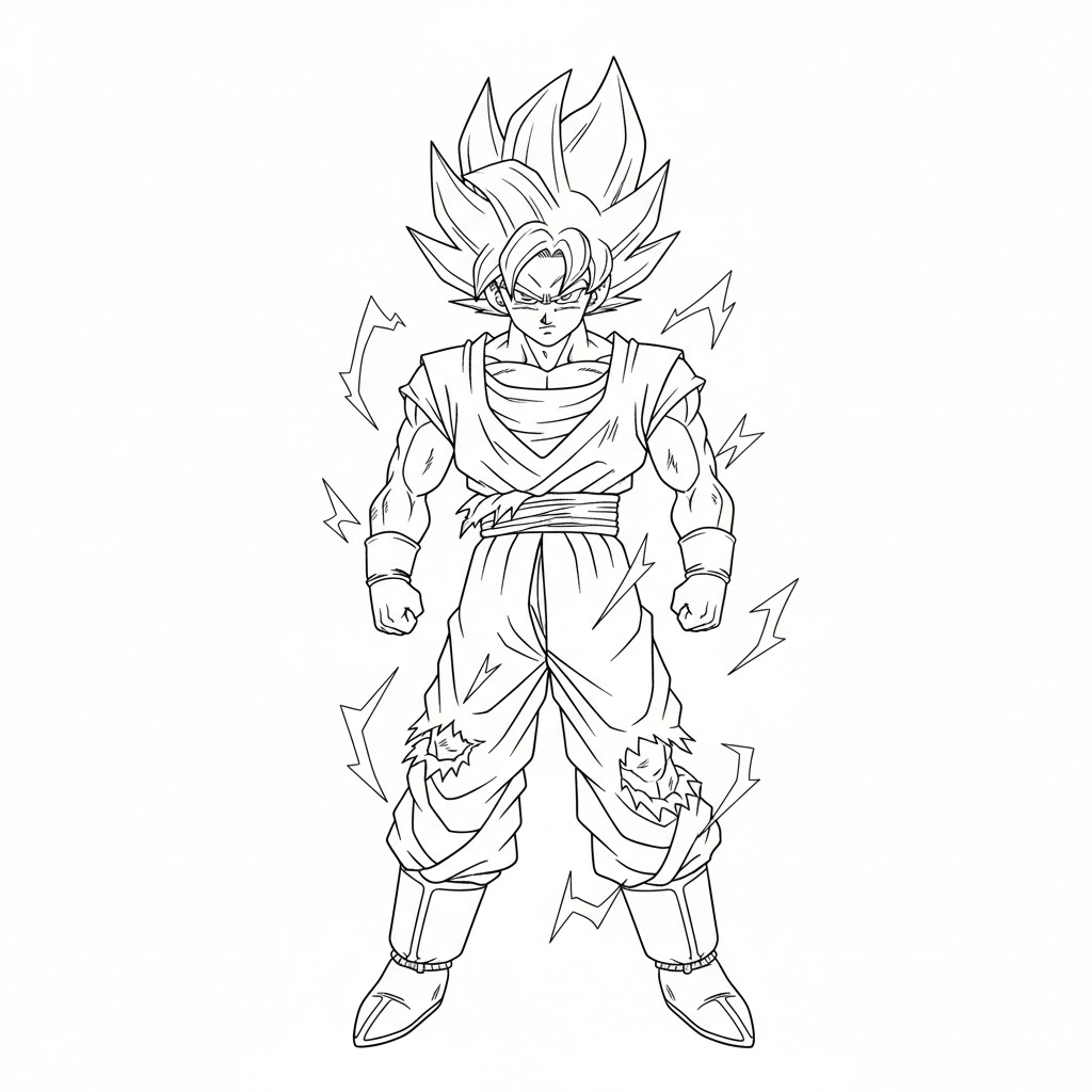 Tô màu Son Goku Siêu Saiyan