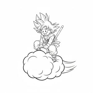 Tô màu Son Goku Trên Cân Đẩu Vân