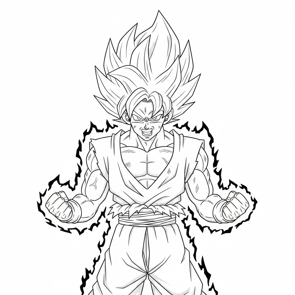 Tô màu Son Goku Tức Giận