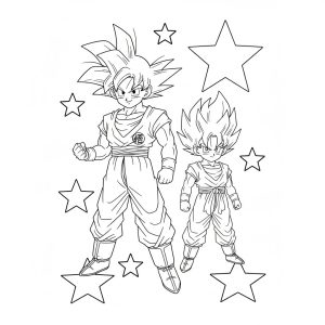 Tô màu Son Goku và Son Gohan