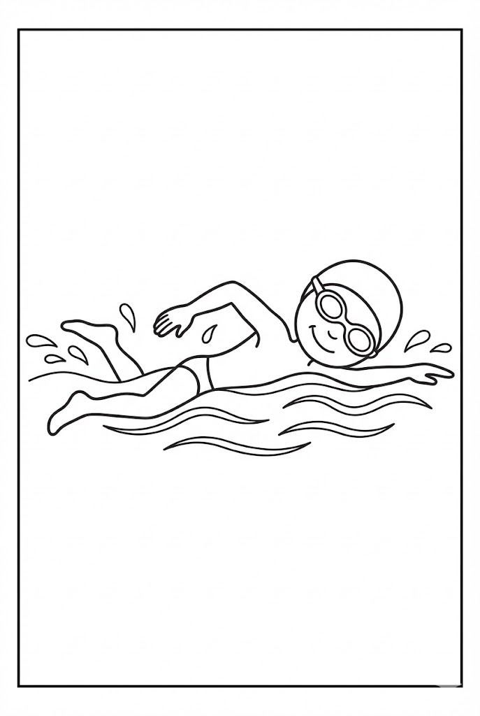 Tô màu Vận Động Viên Bơi Lội