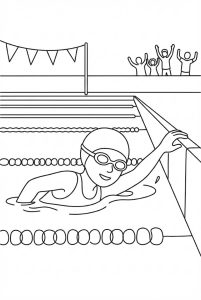 Tô màu Vận Động Viên Đang Bơi