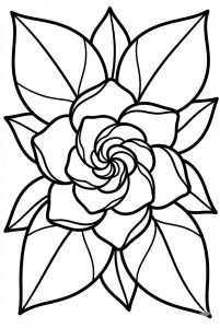 Tô màu bông hoa dành dành