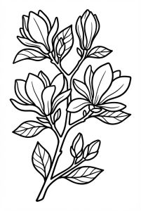 Tô màu bông hoa mộc lan