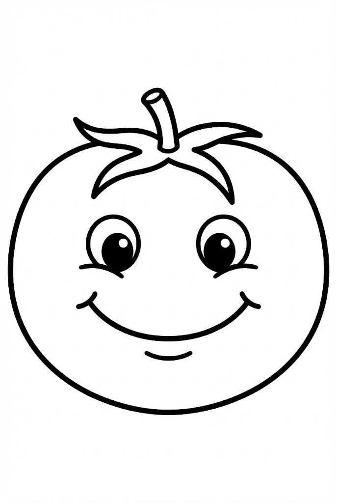 Tô màu cà chua mỉm cười
