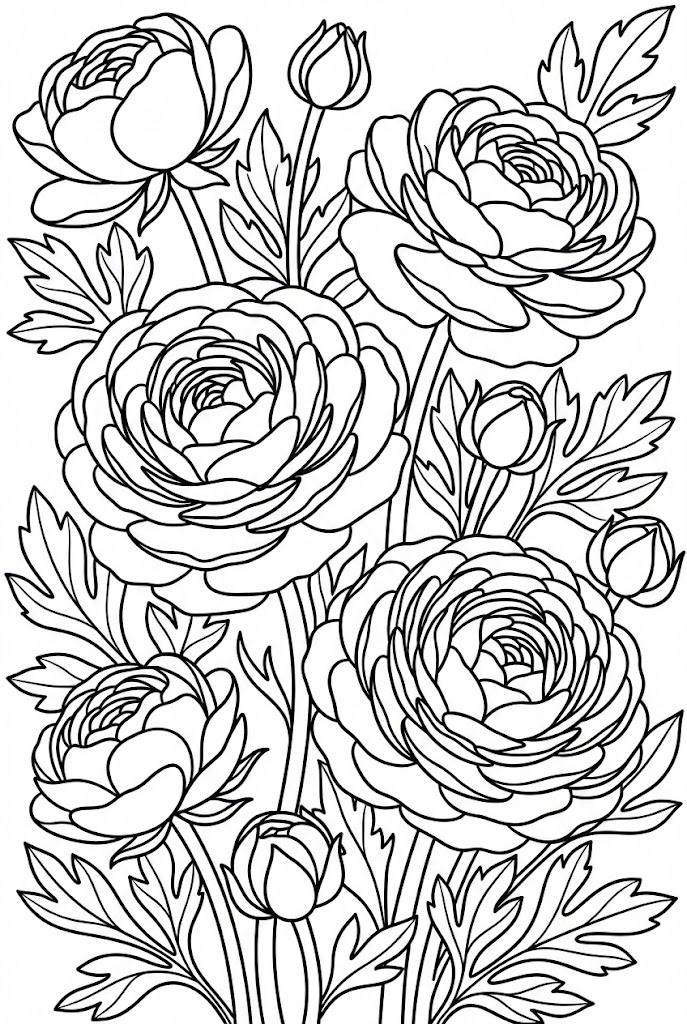 Tô màu cành hoa mao lương