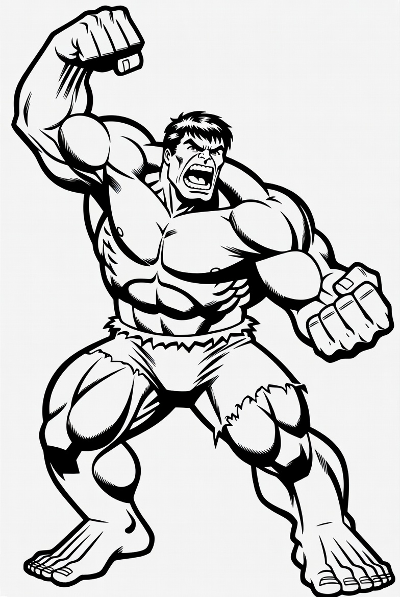Tô màu hulk đang giận dữ