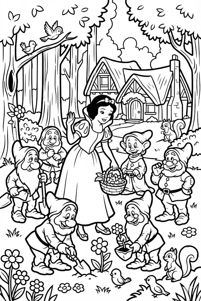Tô màu nàng bạch tuyết và bảy chú lùn