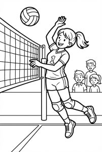 Tô màu nữ cầu thủ bóng chuyền