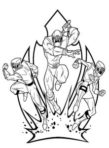 Tô màu 3 Siêu Nhân Cuồng Phong dễ thương cho bé