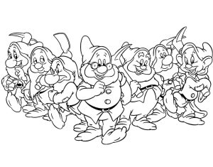 Tô màu Bảy Chú Lùn Dễ Thương dễ thương cho bé