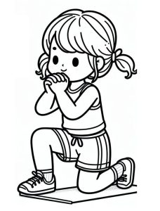 Tô màu Bé Đang Tập Thể Dục giúp bé rèn luyện khả năng tô màu