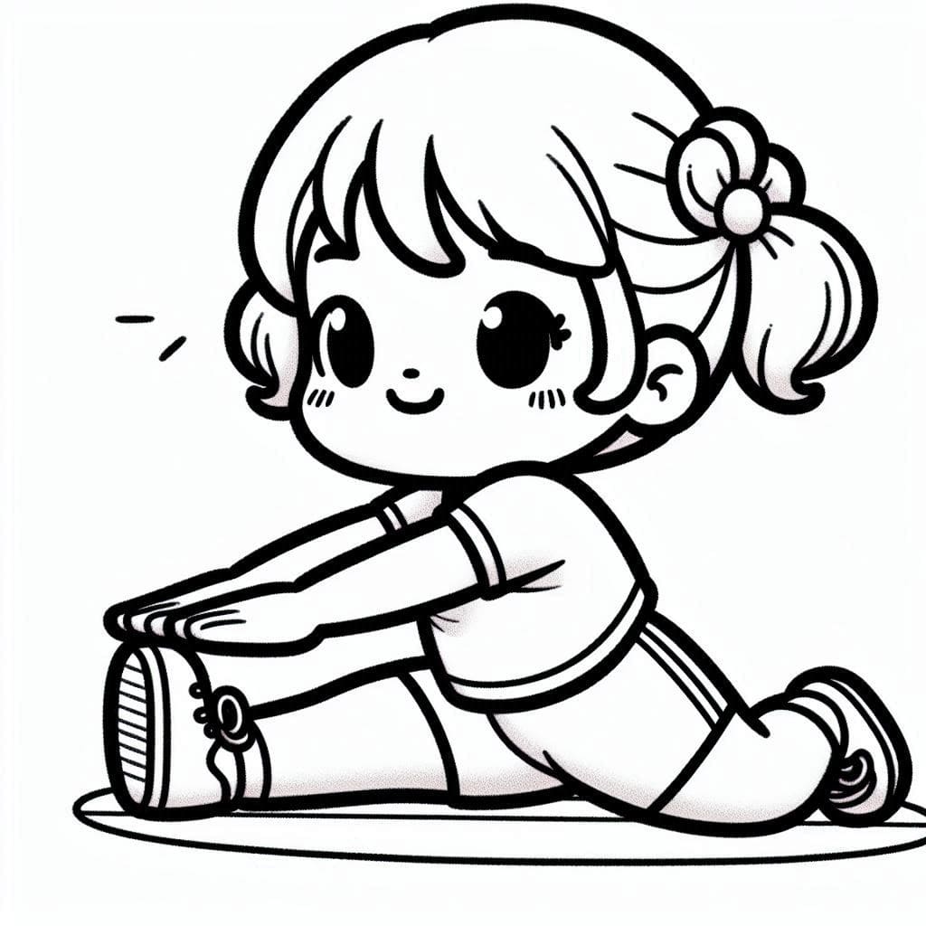 Tô màu Bé Gái Tập Thể Dục dễ thương cho bé