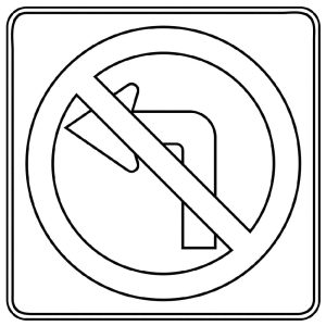 Tô màu Biển Báo Cấm Rẽ Trái giúp bé rèn luyện khả năng tô màu